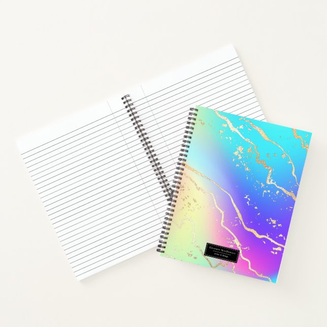 Holografisches Iridescent Opal Gem | PERSONALISIER Notizbuch (Innenseite)