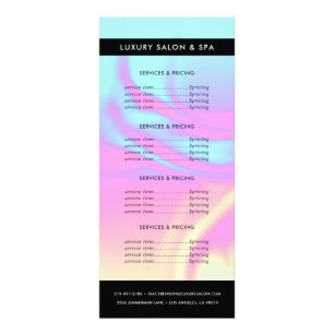 Holografisches Iridescent Opal Gem Preisdienstle Werbekarte