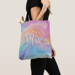Holografisches Iridescent Rainbow Unicorn personal Tasche