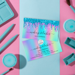 Holografisches Logo QR Code Lash Makeup Haar Tropf Visitenkarte