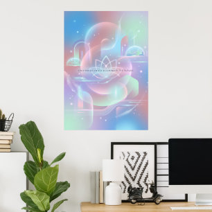Holografisches Meditations-Yoga-Irideszent-Kunstpo Poster