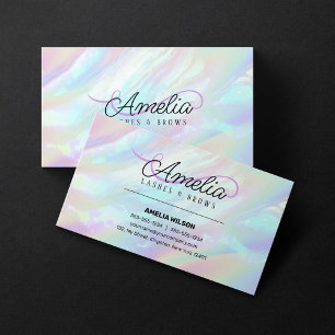 Holografisches Opalstein-Wimpern-Brauen-Make-up Visitenkarte