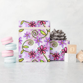 Holografisches Rainbow-Floral-Collage Geschenkpapier
