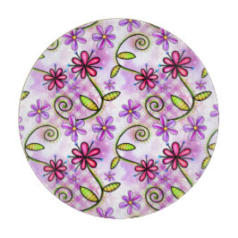 Holografisches Rainbow-Floral-Collage Schneidebrett