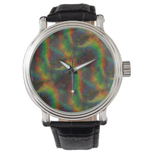 Holografisches Rainbow Lights Glitzer Wave Armbanduhr