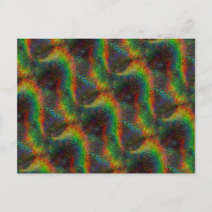 Holografisches Rainbow Lights Glitzer Wave Postkarte