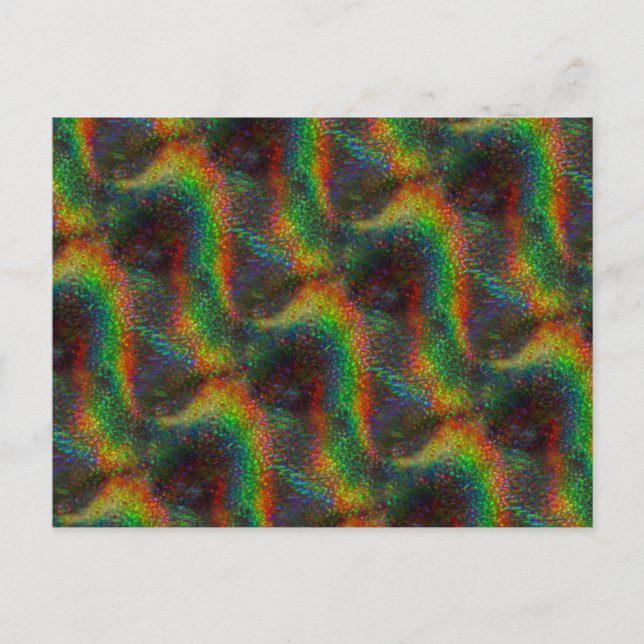 Holografisches Rainbow Lights Glitzer Wave Postkarte (Vorderseite)