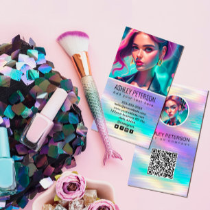 Holografisches Rainbow-QR-Foto   Soziale Medien Visitenkarte