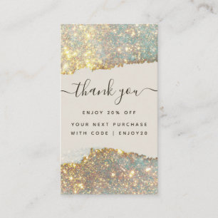 Holografisches Signaturschrift Modern Glam Glitter Rabattkarte