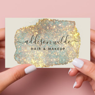 Holografisches Signaturskript Modernes Glitter-QR Visitenkarte