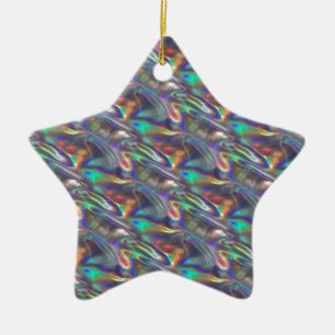 holografisches Silber Keramik Ornament