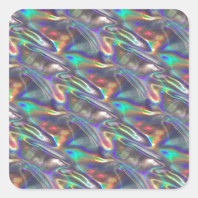 holografisches Silber Quadratischer Aufkleber (Vorderseite)