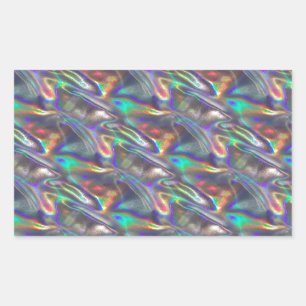 holografisches Silber Rechteckiger Aufkleber