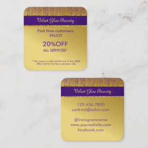 Holografisches Unterschriften-Script Modern Gold G Rabattkarte