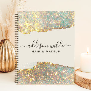 Holografisches Unterschriftenskript Modern Glam Gl Notizbuch