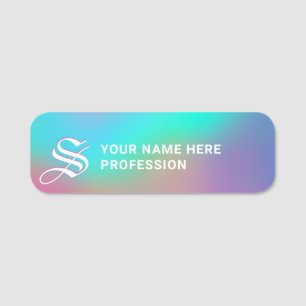 Holografisches Wonderland Monogramm Namensschild