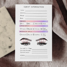 Hologram Eyelash Extension Client Record Map Visitenkarte