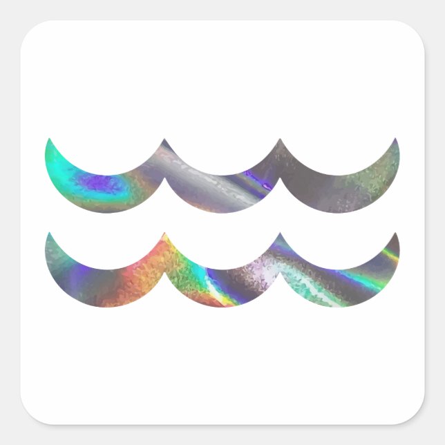 Hologramm Aquarius Quadratischer Aufkleber (Vorderseite)