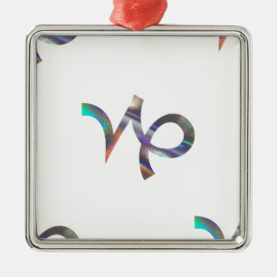 Hologramm Capricorn Ornament Aus Metall