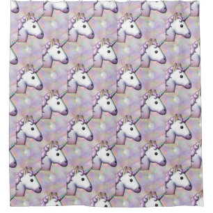 Hologramm Einhorn Emoji Badezimmer Duschvorhang