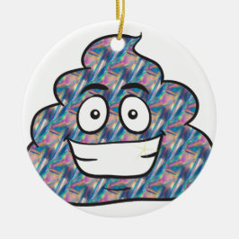Hologramm kackend Emoji Keramikornament