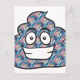 Hologramm kackend Emoji Postkarte
