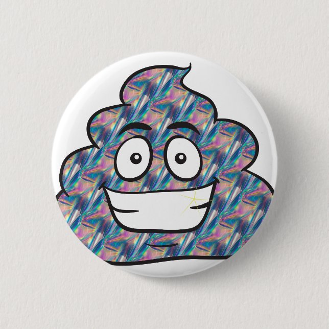 Hologramm-Kot-Emoji Button (Vorderseite)