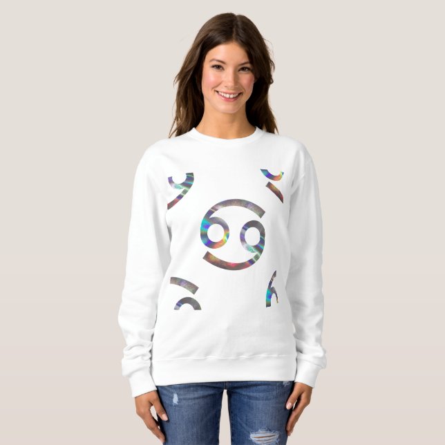 Hologramm-Krebs Frauen Sweatshirt (Vorne ganz)