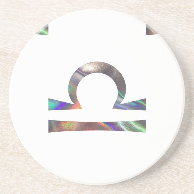 Hologramm Libra Sandstein Untersetzer (Vorne)