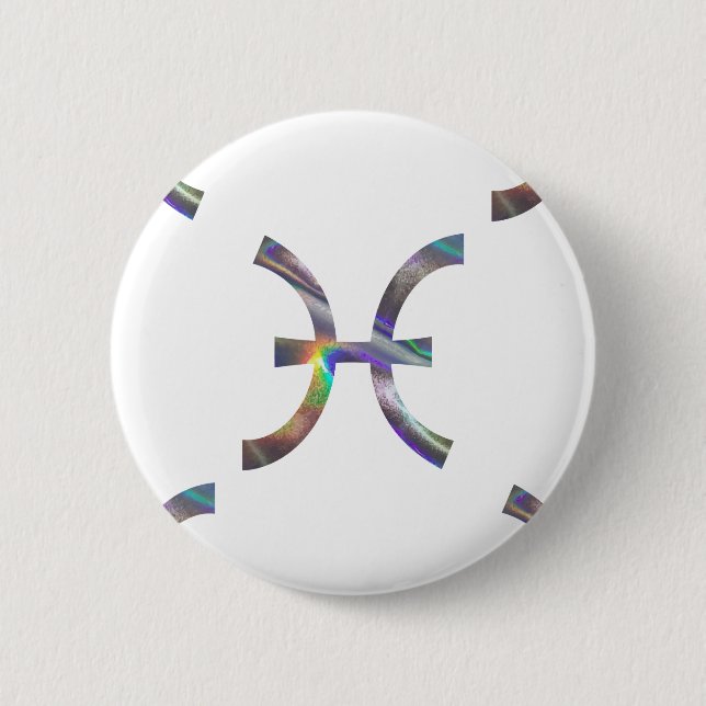 Hologramm Pisces Button (Vorderseite)