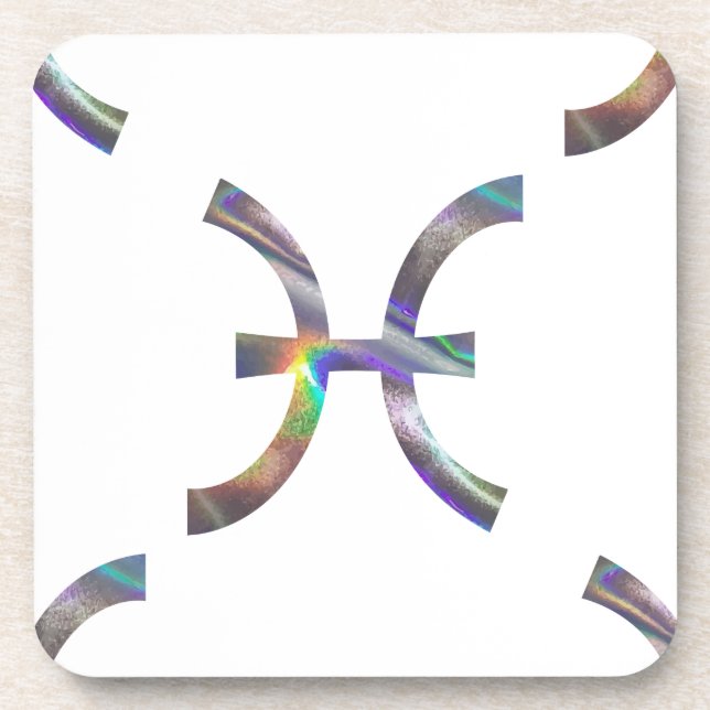 Hologramm Pisces Untersetzer (Vorderseite)