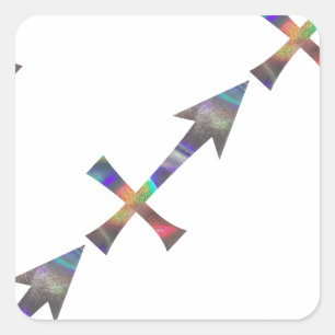 Hologramm Sagittarius Quadratischer Aufkleber