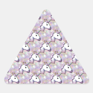 Hologramm unicorn emoji dreieckiger aufkleber
