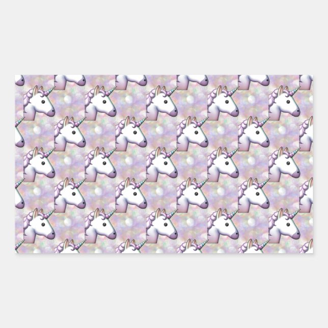Hologramm unicorn emoji rechteckiger aufkleber (Vorderseite)