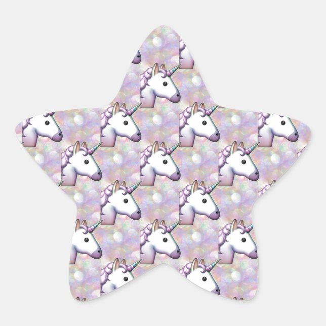 Hologramm unicorn emoji  Stern-Aufkleber (Vorderseite)