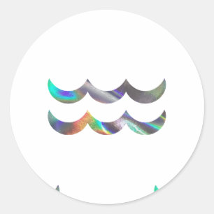 Hologramm Wassermann Runder Aufkleber
