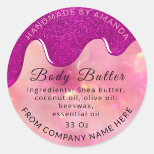 Holograph Berry Name Body Butter Tropfens Scrub Runder Aufkleber