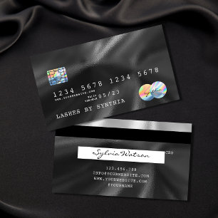 Holograph Black Foil Modern Credit Card Style Visitenkarte