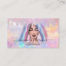 Holograph Boutique Shop Tropfen QR-Logo Rosa