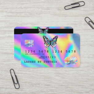 Holograph Butterfly Modern Credit Card Style Visitenkarte