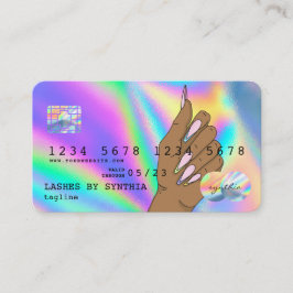 Holograph Credit Card Nail Tech Logo hinzufügen Visitenkarte