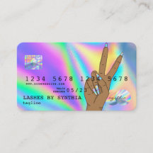 Holograph Credit Card Nail Tech Logo hinzufügen