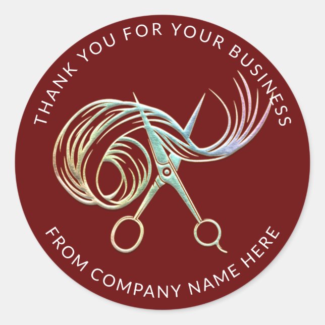 Holograph Custom Logo Name Hair Vielen Dank Runder Aufkleber (Vorderseite)