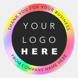 Holograph Custom Logo Name Web Pink Danke Rainbow Runder Aufkleber
