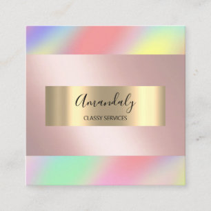Holograph Gold Makeup ARTIST Event Plane Quadratische Visitenkarte