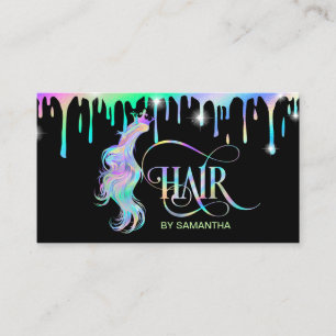 Holograph Hair stylist typography haar extension Visitenkarte