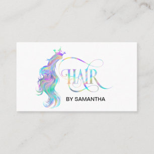 Holograph Hair stylist typography haar extension Visitenkarte