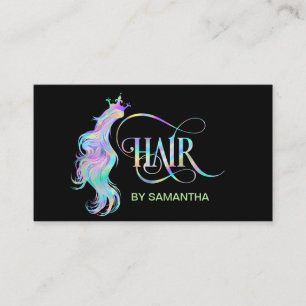 Holograph Hair stylist typography haar extension Visitenkarte