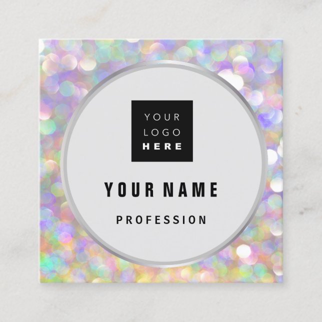 Holograph Makeup ARTIST LOGO Quadratische Visitenkarte (Vorderseite)