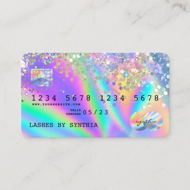 Holograph Modern Credit Card Style Add Logo Visitenkarte (Vorderseite)